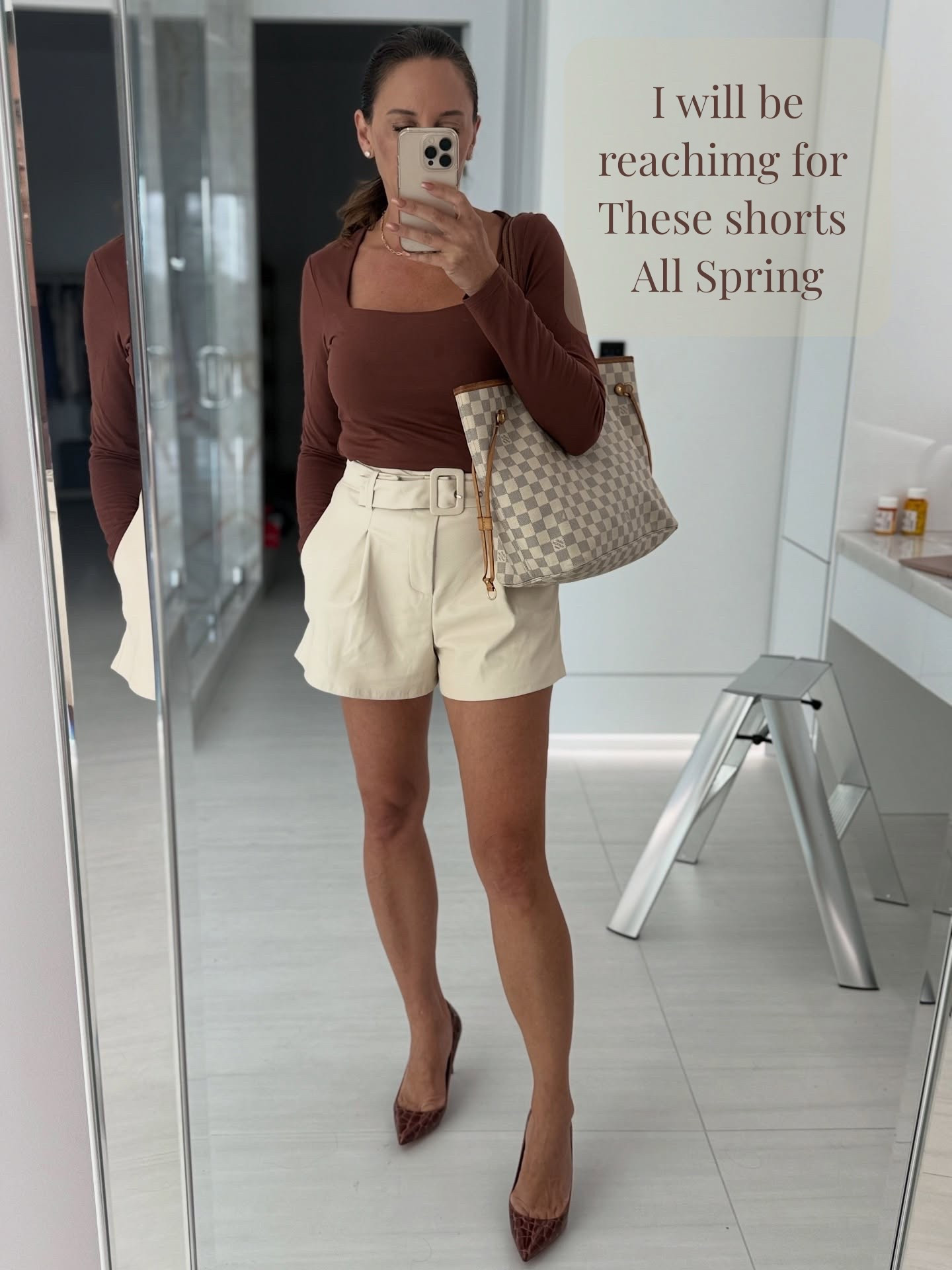 The shorts you need for spring. Dress these faux leather shorts up or keep them casual.