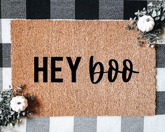 Hey Boo  doormat welcome mat cute popular home decor | Etsy | Etsy (US)