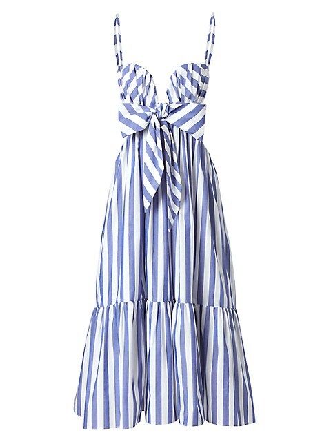 Striped Bow Cutout A-Line Dress | Saks Fifth Avenue