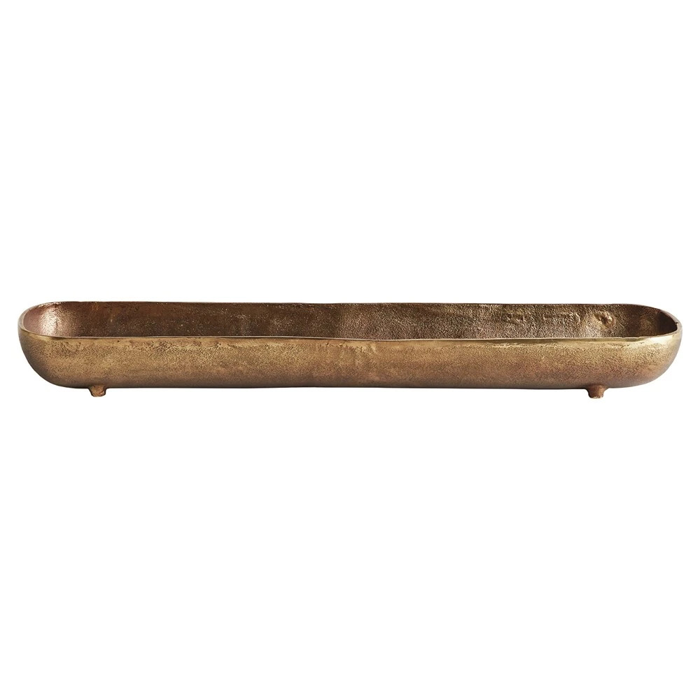 Burrow Updated Traditional Antique Brass Aluminum Decorative Bowl | Kathy Kuo Home