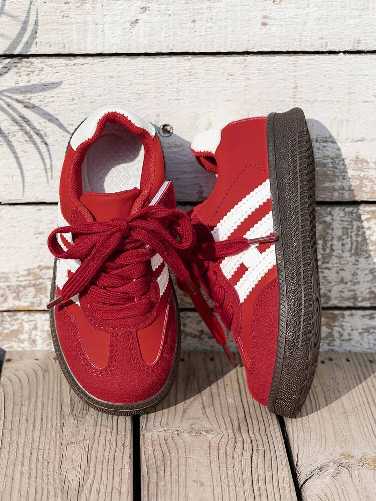 Children's Shoes, New Spring/Autumn Girls' Red Canvas Shoes, Boys' Sports Training Shoes, Big Kids' Student Shoes For Boys And Girls (Insoles Shipped Randomly) | SHEIN