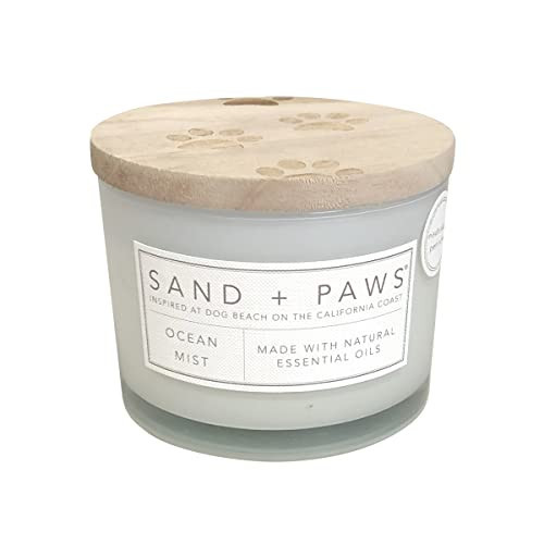 Sand + Paws Scented Candle - Ocean Mist - Additional Scents and Sizes – Luxurious Air Freshening Jar Candles Neutralize pet Odors and Enhance Home décor – 100% Cotton Lead-Free Wicks - 12 oz | Amazon (US)