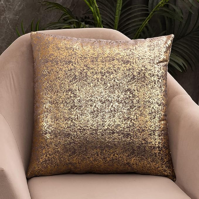 Deeprove Throw Pillow Cover Both Sides Sparkle Gold Foil Print, Soft Velvet Hidden Zipper Closure... | Amazon (US)