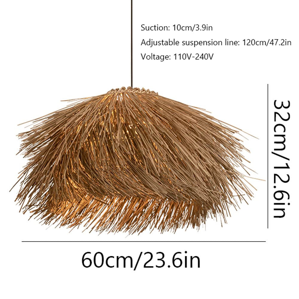 Silent Pendant Lamp, Rural Retro Rattan Art Ceiling Lighting Fixture, Southeast Asia Country Wick... | Amazon (US)