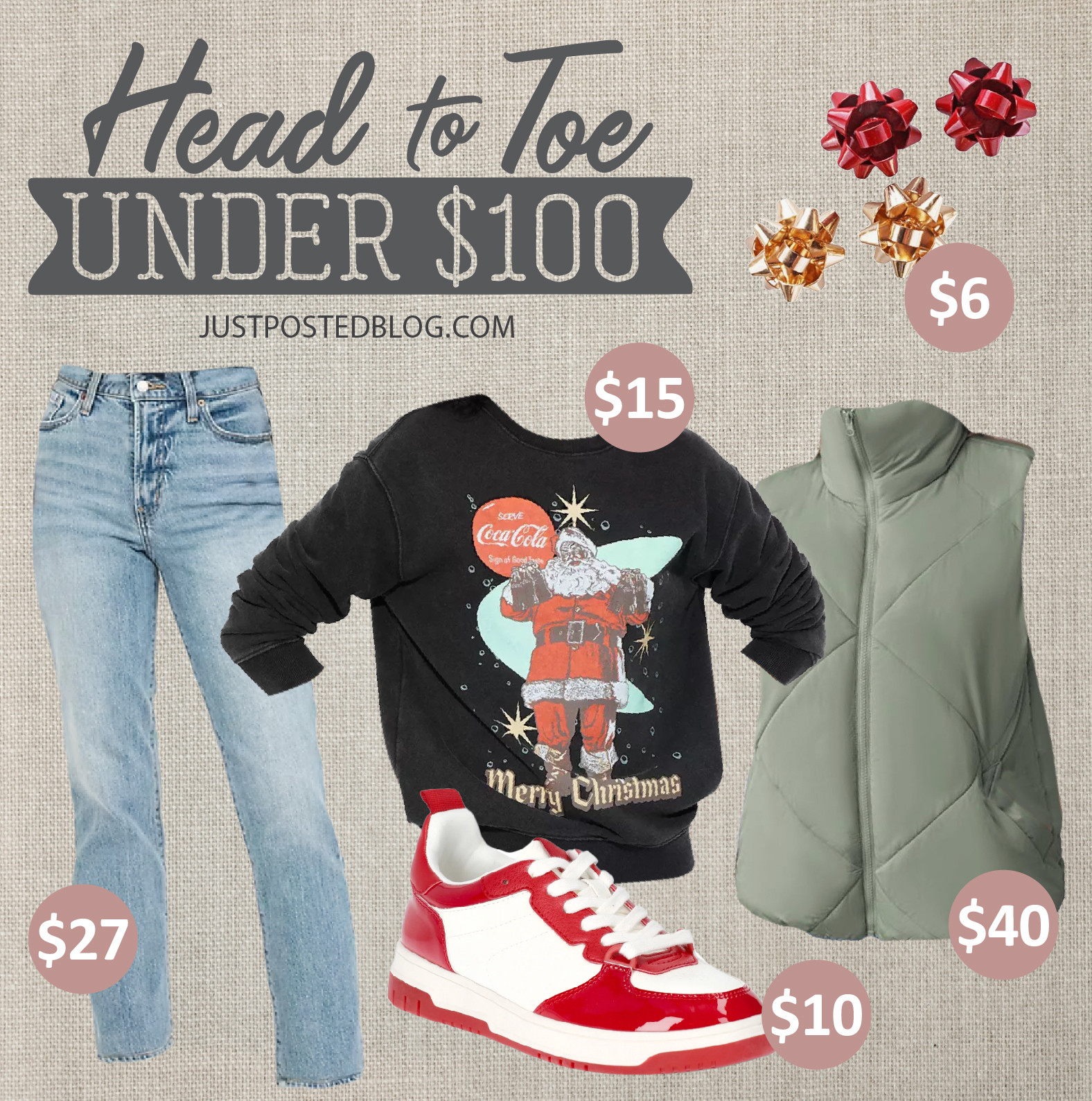 Such a cute Head to Toe Under $100 holiday look with this retro sweatshirt!  

 #LTKHoliday #LTKSeasonal #LTKFindsUnder100