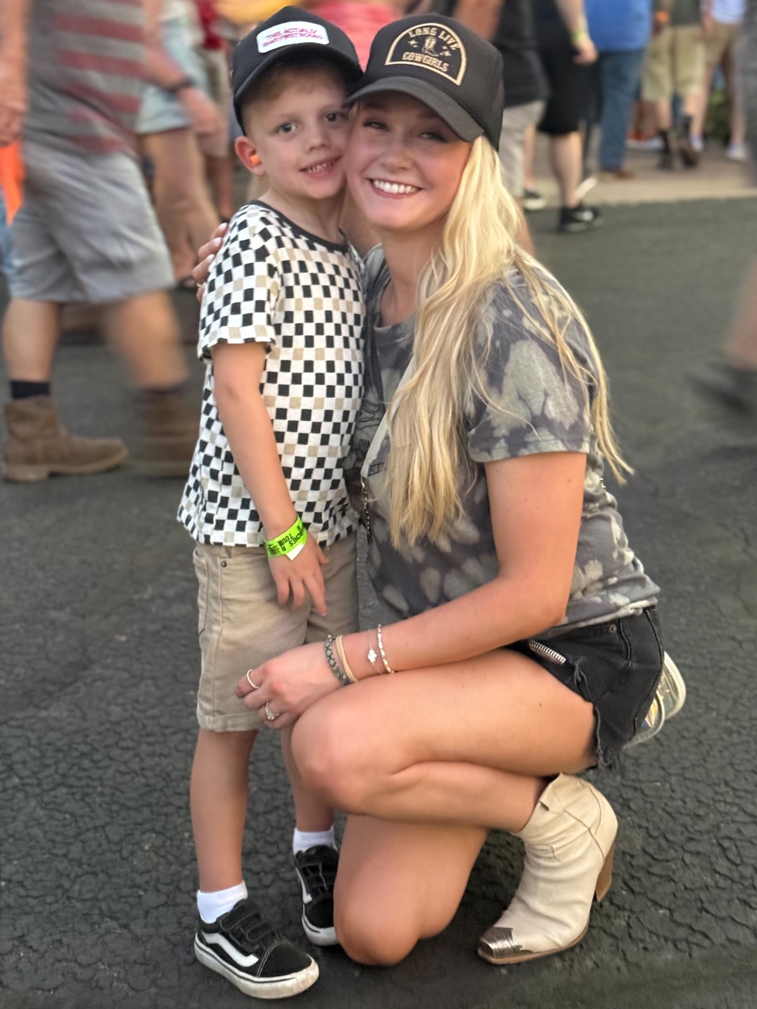 Actually, his first rodeo 🤠

Country concert shirt cowboy boots trucker hat belt buckle denim shorts vans long live cowgirls first concert concert bag purse  

#LTKFamily #LTKKids #LTKShoeCrush