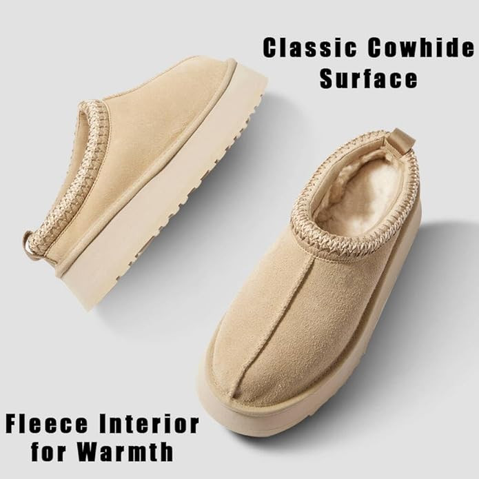 LANSGELING Platform Slippers Mini Boots for Women Fleece Lined Boots Platform Boots Anti-Slip Sno... | Amazon (US)