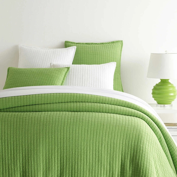 Boyfriend Lime Matelassé Coverlet | Annie Selke
