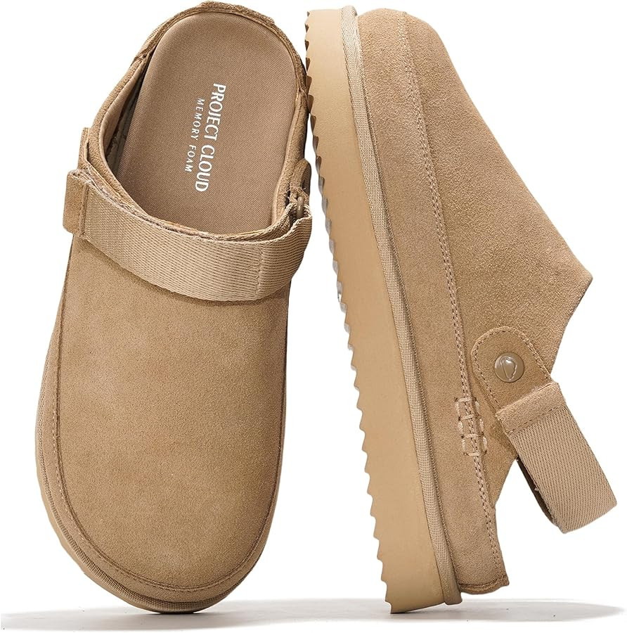 Project Cloud Genuine Suede Clogs for Women - Memory Foam Womens Clogs & Mules with Adjustable St... | Amazon (US)