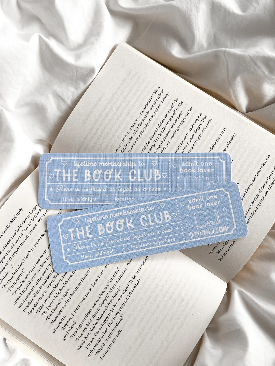 The Book Club Ticket Bookmark Book Lovers Club Cute Bookmark Bookish Gift Blue Bookmark - Etsy | Etsy (US)