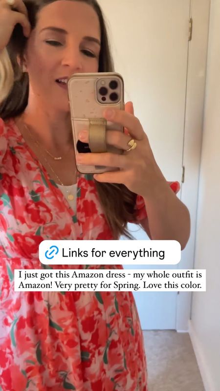 Summer dress. Love this color! Light and comfy—which is just my style. I’m trying to wear jewelry more and I like it! Stacking rings. 

#LTKParties #LTKStyleTip #LTKShoeCrush