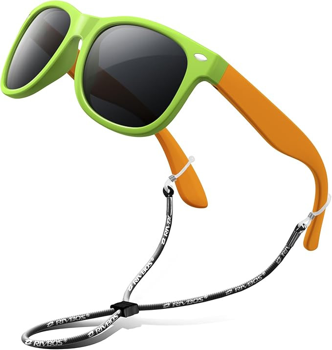RIVBOS Kids Sunglasses Polarized UV Protection Flexible Rubber Glasses Shades with Strap for Boys... | Amazon (US)