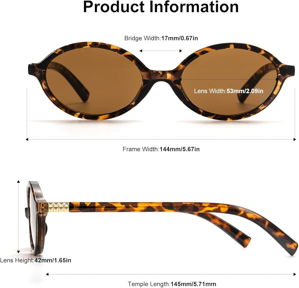 ViewJoy Retro Oval Sunglasses for Women Vintage 90s Y2K Trendy Designer Sun Glasses | Amazon (US)