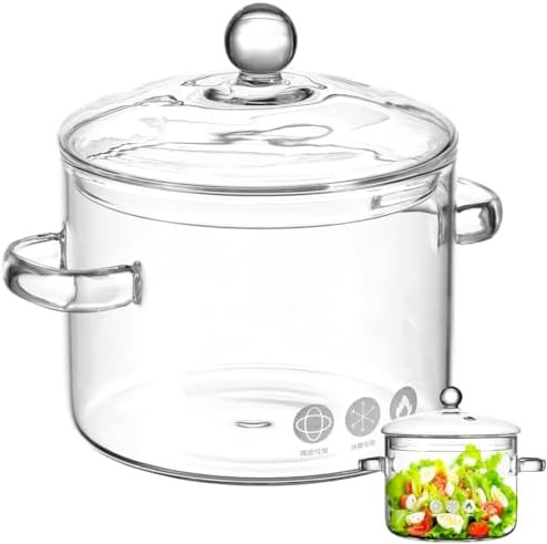 DOITOOL Glass Simmer Pot for Stove Potpourri 1.4 Quarts Heat-resistant Glass Saucepan with Cover ... | Amazon (US)