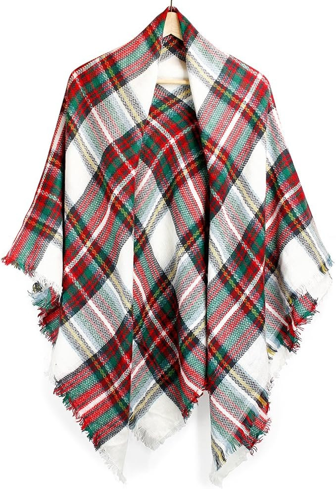 OCT17 Plaid Scarf Women Pashmina Wrap Large Warm Soft Shawl Winter Fall Scarves | Amazon (US)