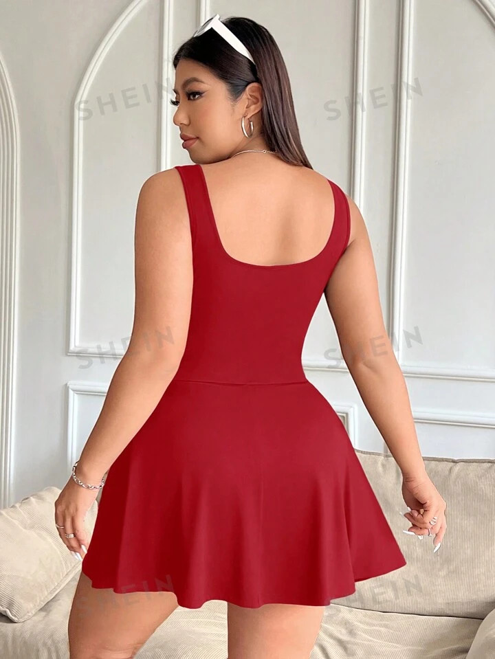 SHEIN EZwear Plus Size Women's Sleeveless Romper, Solid Color Pockets,One Piece Outfit | SHEIN