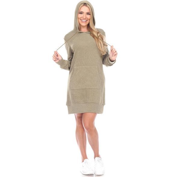 Women's Hoodie Sweatshirt Dress - White Mark | Target