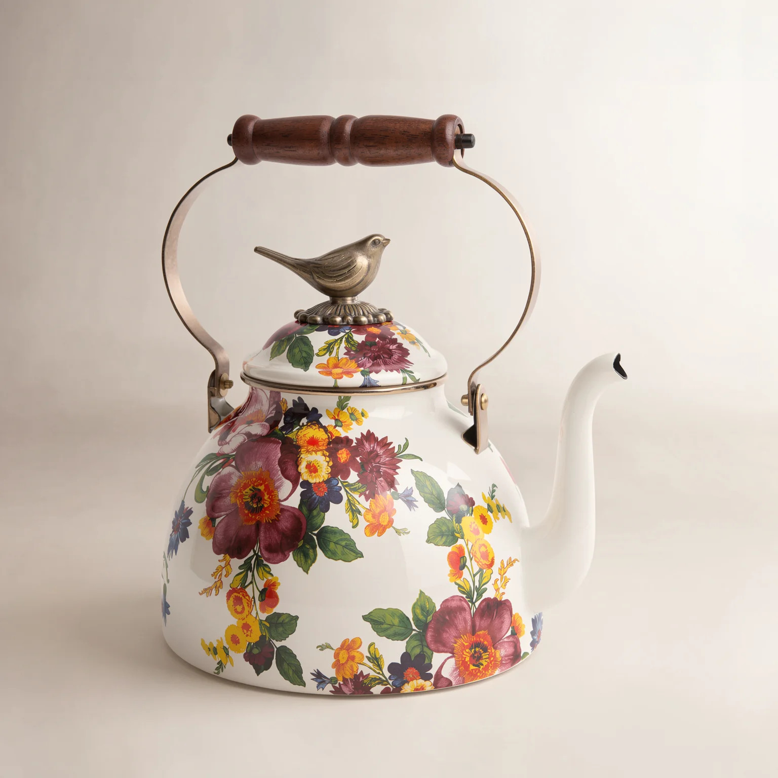 MacKenzie-Childs Flower Market 3qt Bird Kettle | Birch Lane