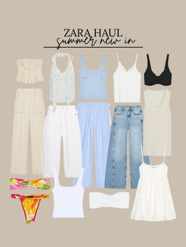 Summer Zara Haul | New In🐚✨ & btw the white jeans I am wearing are the balloon jeans & the blue jeans are the wide leg jeans (the pictures on the links are opposite) 

#LTKsummer #LTKuk #LTKdresses