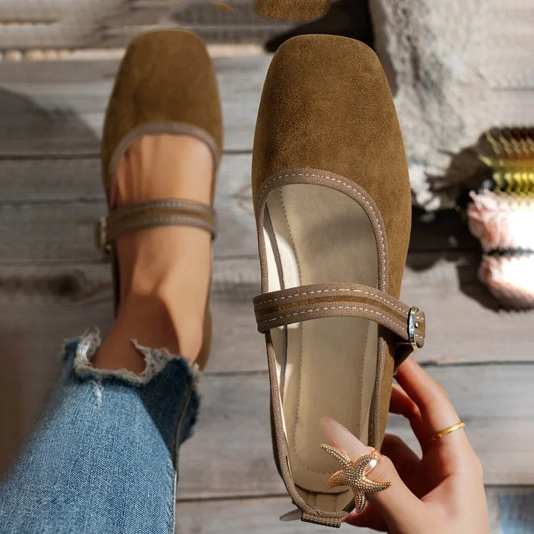 Women's Elegant Summer Shoes, Slip On Mary Jane Low Shoes, Flat Dance Shoes, Comfortable Casual S... | Walmart (US)