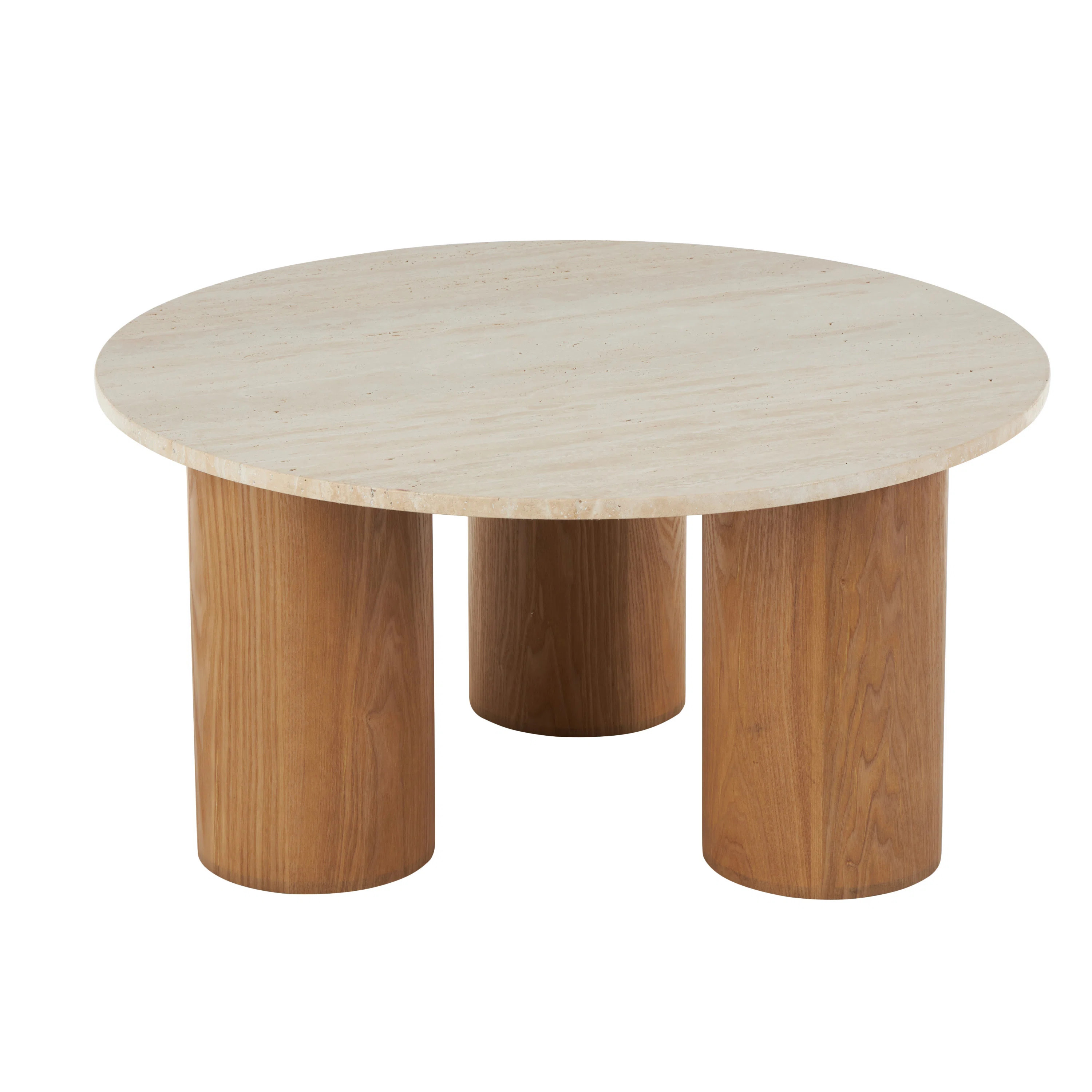 Cole And Grey Wood Living Room Coffee Table With Beige Marble Top | Wayfair North America
