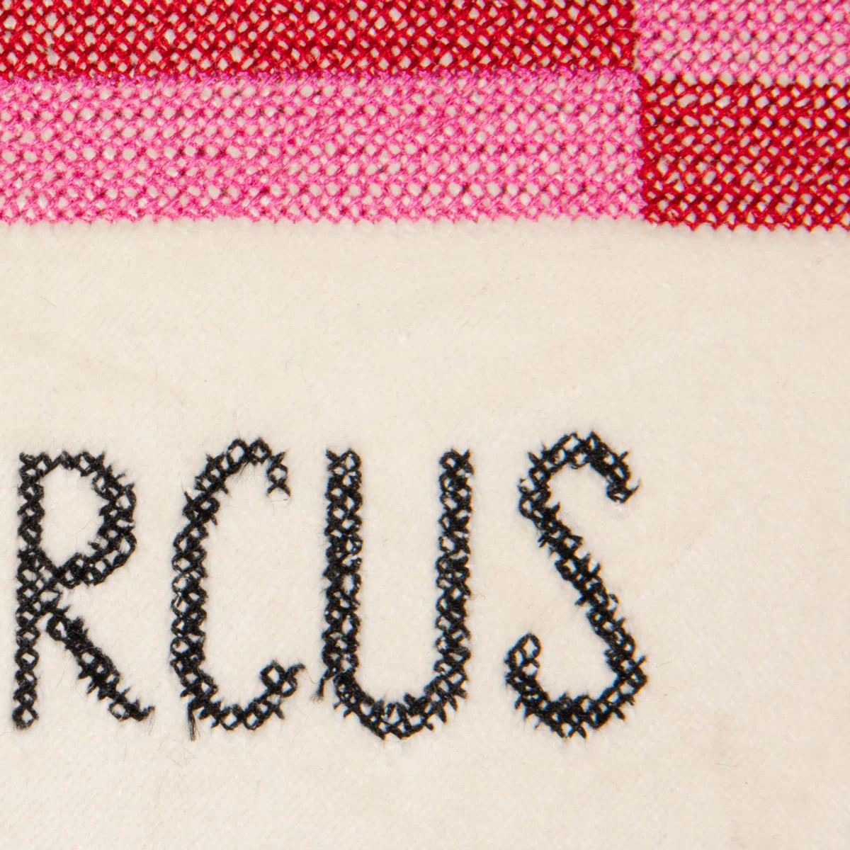 Cotton Velvet Embroidered Lumbar Pillow With Geometric Pattern "Not My Circus…" | Wayfair North America