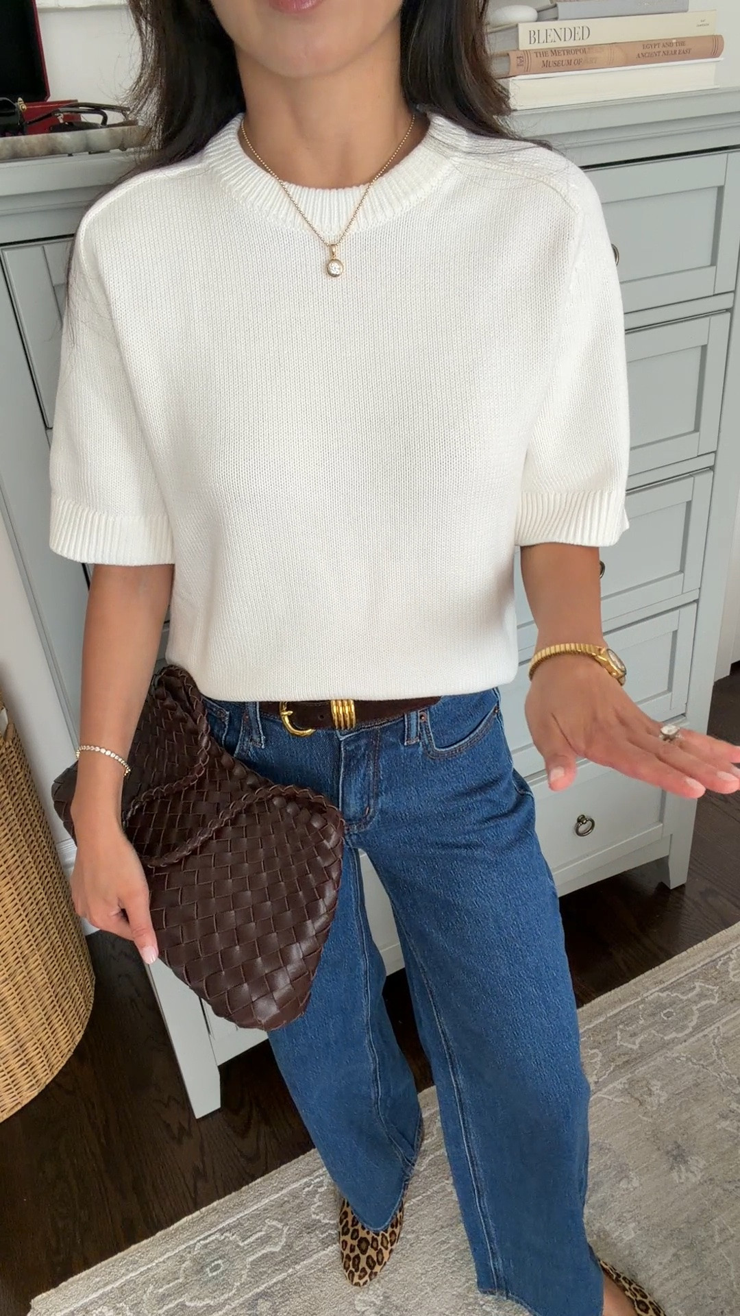 • sweater tee XS tucked in boxier fit 
• Jeans 24 Short in obsidian blue, also linking the very similar relaxed straight leg version in which I fit 24 Extra Short. These are mid rise with some stretch. 
• Madewell belt XXS 
• sezane flats 4 (fits like 5)I need to wear with heel lifts so the ankles don’t rub 
• for Lili claspe necklaces try code stephie20 

Smart casual fall sweaters and jeans, petite workwear with denim

#LTKPetite #LTKWorkwear #LTKSeasonal