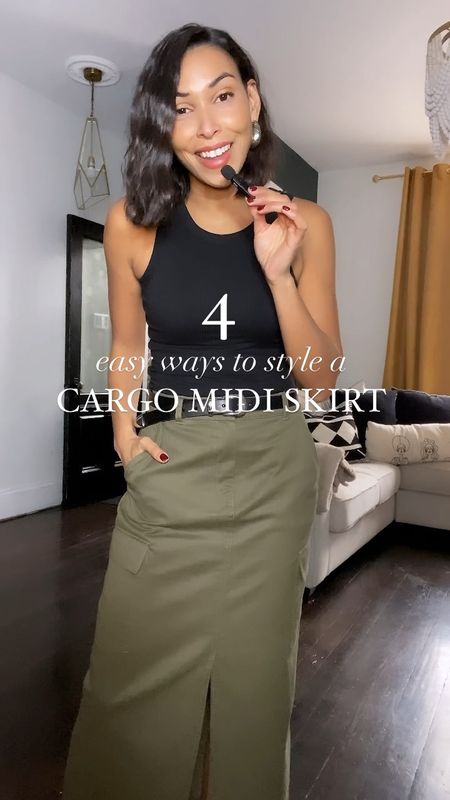 4 easy ways to style a cargo midi skirt ✨

#LTKover40 #LTKfindsunder50 #LTKstyletip