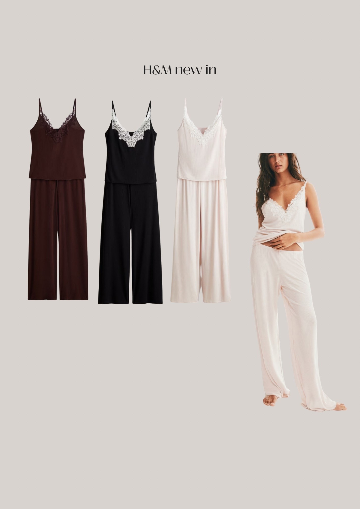 Lace pyjamas 

15% H&M

#LTKdatenight #LTKfestive #LTKuk