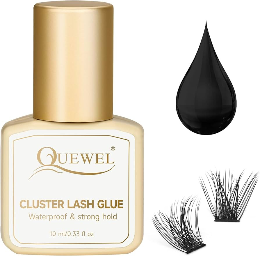 QUEWEL Lash Clusters Glue 10ml Cluster Lashes Glue Black DIY Lash Extensions Glue for Individual ... | Amazon (US)