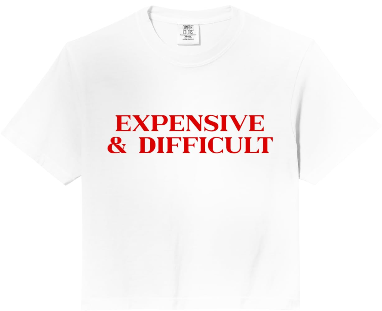 Amazon.com: Expensive and Difficult Y2k 2000s Aesthetic Trendy Slogan Comfort Colors Crop Top : C... | Amazon (US)