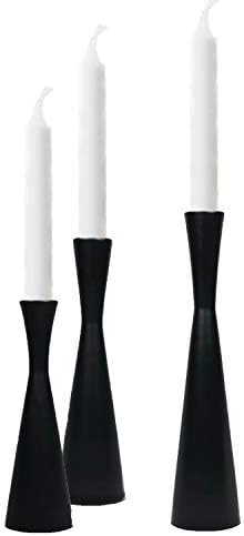 Candle Holders Set of 3 Black Metal Taper Candlestick Holders, Vintage and Modern Decorative Cent... | Amazon (US)