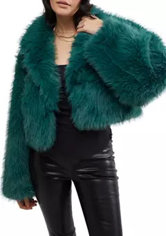 Free People Paris Cropped Faux Fur Jacket | Belk