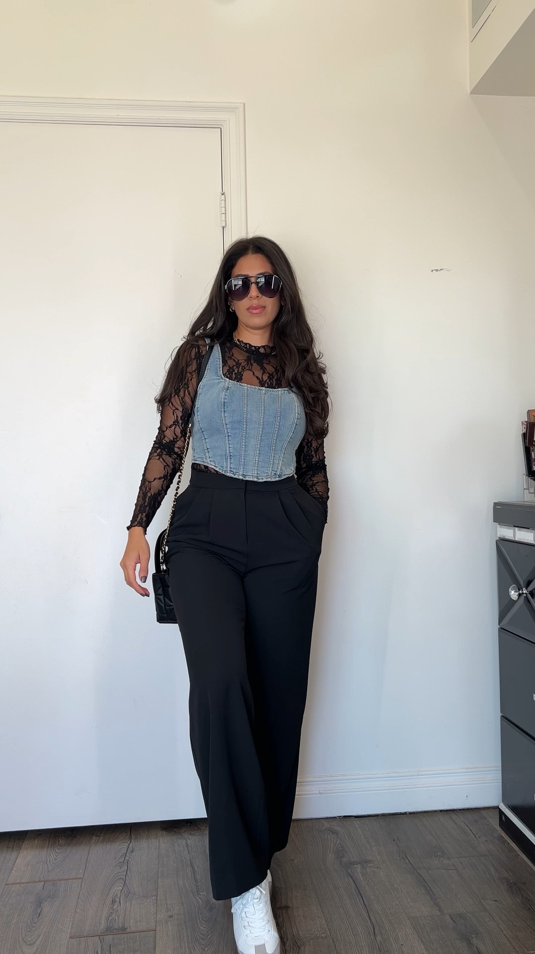 Viral lace top fall outfit idea.
Lace top wearing size medium
Denim top size medium
Trousers size medium 
This is the perfect casual chic outfit for fall 

#LTKSeasonal #LTKFindsUnder50 #LTKStyleTip