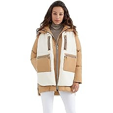 Orolay Women's Sherpa Jacket Thickened Puffer Down Coat Fuzzy Fleece Jacket | Amazon (US)