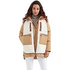 Orolay Women's Sherpa Jacket Thickened Puffer Down Coat Fuzzy Fleece Jacket | Amazon (US)