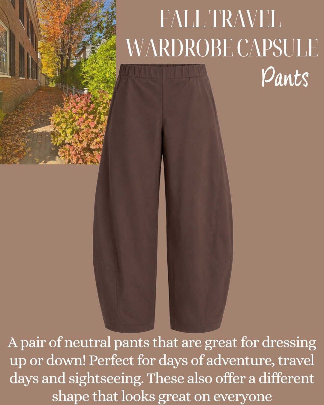 The most comfy and versatile pants! The modified barrel leg shape is great for everyone. @Ruti