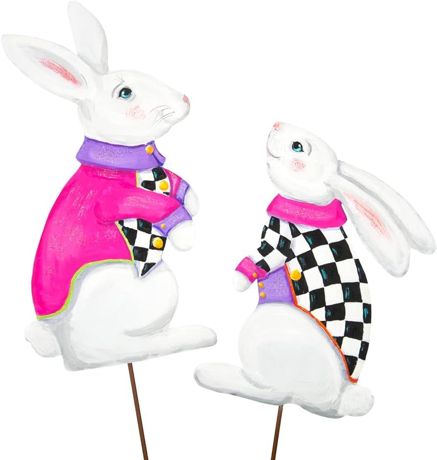 The Round Top Collection - Elegant Rabbits in Sunday Best, Set of 2 - Metal | Amazon (US)
