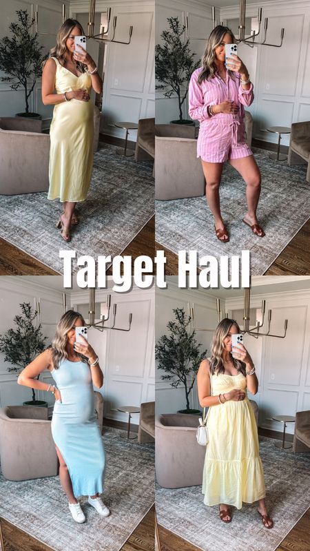 Target spring new arrivals that are not maternity but bump friendly! All on sale for target circle week! Beautiful spring dresses, wedding guest dress, perfect shorts set for vacation and I love that you can mix & match! 

Sized up to a medium in all 

@target @targetstyle #ad #targetpartner #targetstyle #target #targetcircleweek

#LTKxTarget #LTKbump #LTKsalealert