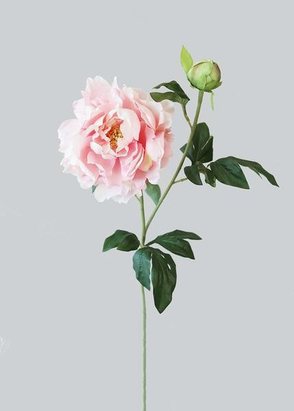 Artificial Peony Flower in Light Pink - 30" Tall | Afloral (US)