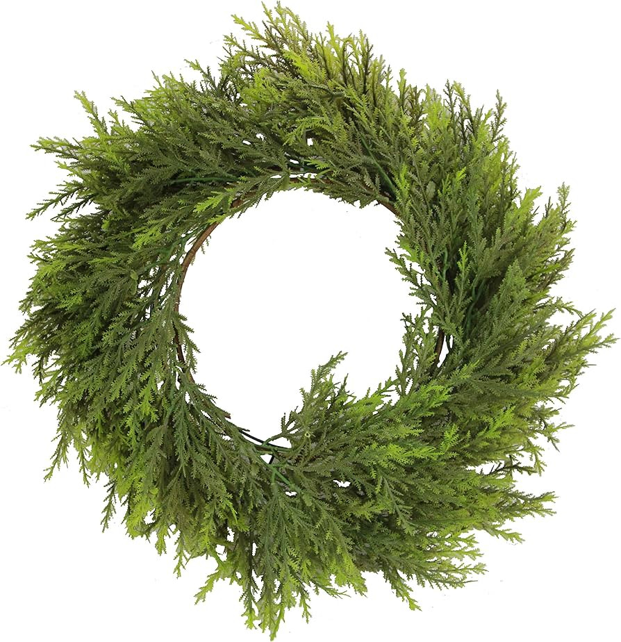 Admired By Nature 25" Faux Chinese Ceder Holiday Christmas Wreath for Front Door Home Decor, Wall... | Amazon (US)