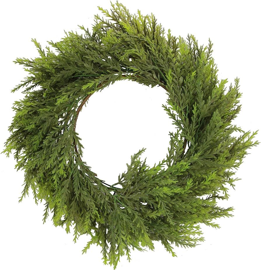 Admired By Nature 25" Faux Chinese Ceder Holiday Christmas Wreath for Front Door Home Decor, Wall... | Amazon (US)