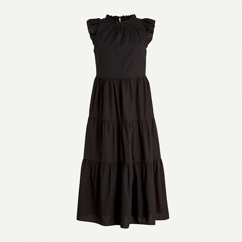 Tiered ruffle-sleeve cotton poplin dress | J. Crew US