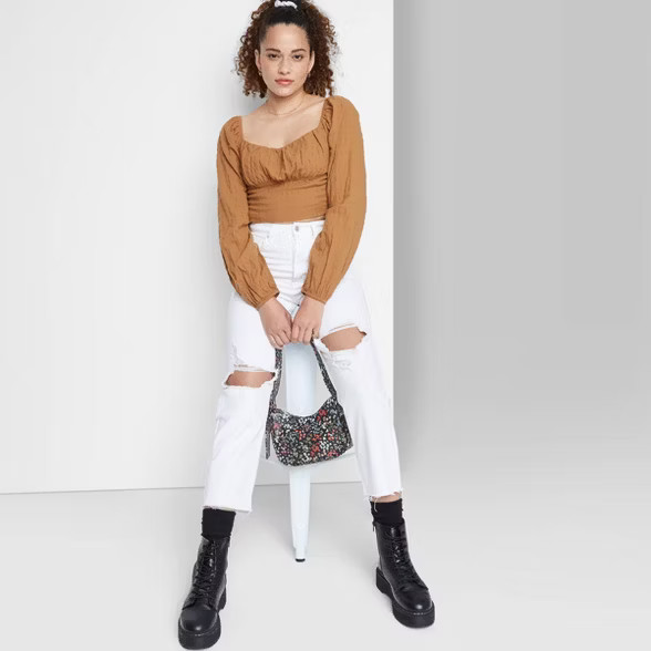 Women's Puff Long Sleeve Bustier Top - Wild Fable™ | Target