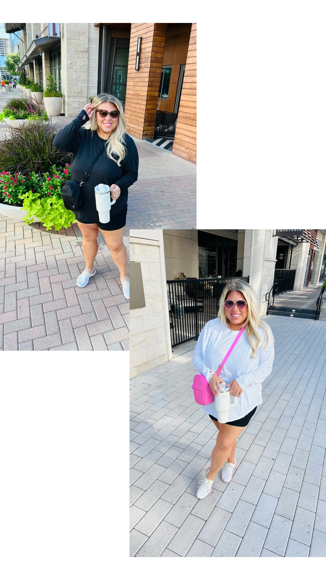 Which are we liking? Black or white? 
Loving these super fun + affordable ath leisure looks! 🤍💗🖤

Wearing an XXL in the top and XL in the shorts! 

#LTKstyletip #LTKunder50 #LTKxNSale
