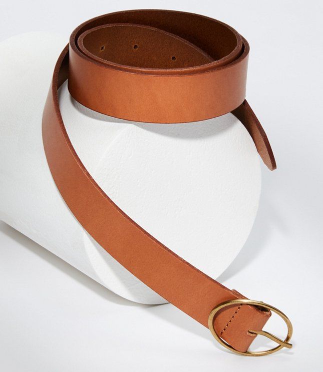 Oval Buckle Leather Belt | LOFT | LOFT
