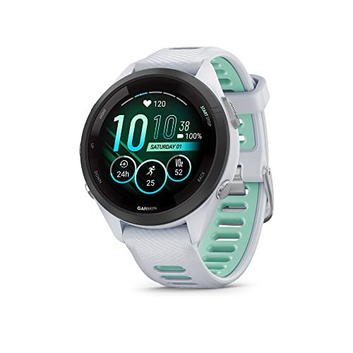 Garmin Forerunner 265S Running Smartwatch, Colorful AMOLED Display, Training Metrics and Recovery Insights, Whitestone and Neo Tropic 42 mm | Amazon (US)