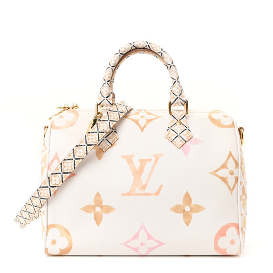 Monogram Giant By The Pool 2.0 Speedy Bandouliere 25 Beige | FASHIONPHILE (US)