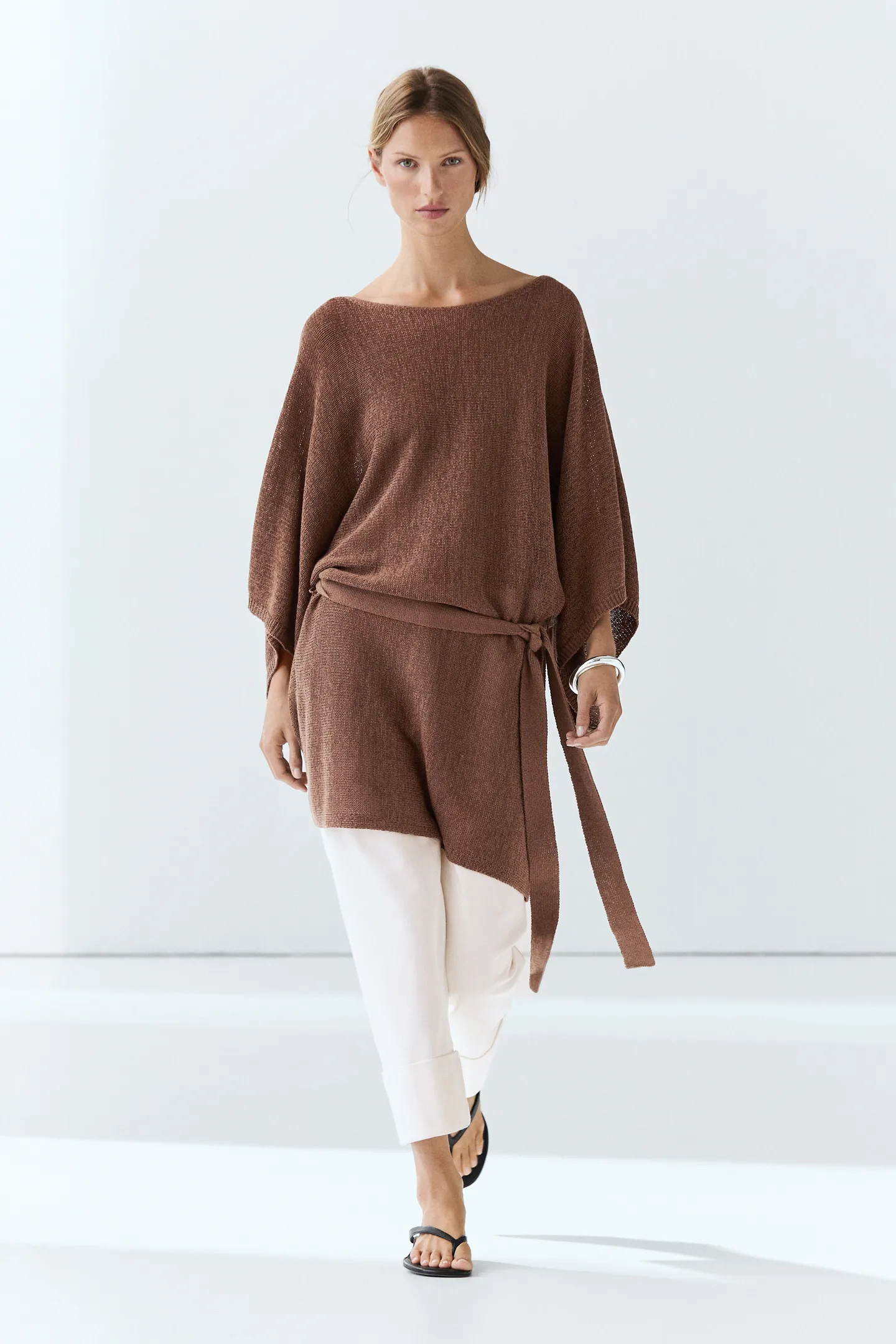 Cotton blend knit sweater | Massimo Dutti UK