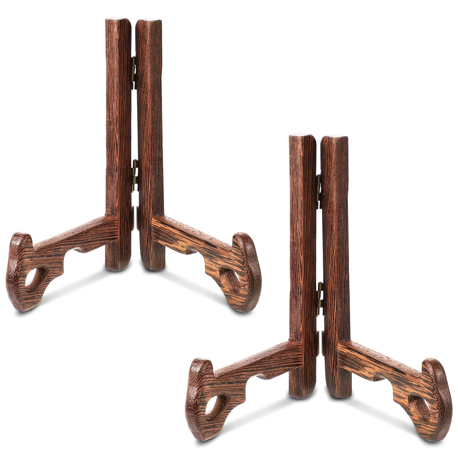 2 Pieces Wooden Display Stand Plate Holder Wooden Easel Plate Stand Picture Frame Holder for Disp... | Amazon (US)